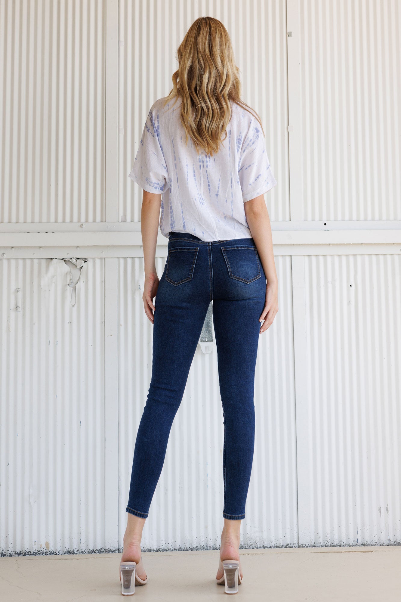 Women's dark wash skinny pants jeans from Shop ENJEAN, perfect for casual wear