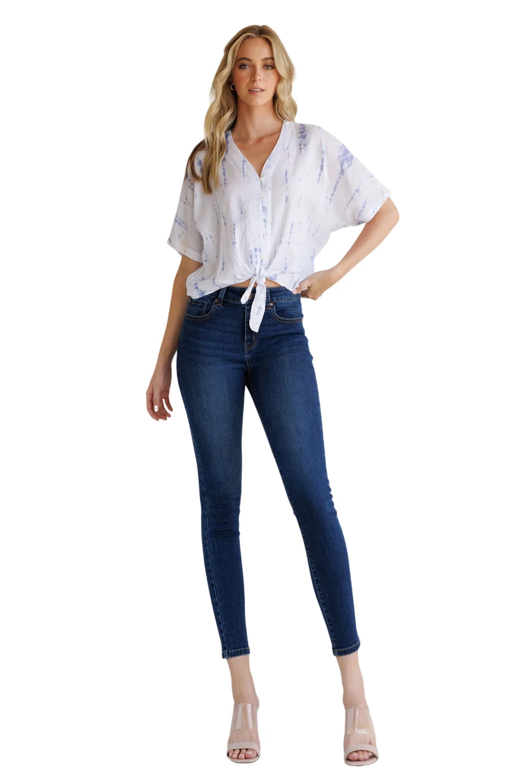 Women's blue skinny pants jeans for a stylish casual look