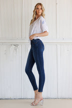 Women's dark blue skinny pants jeans for a stylish casual look