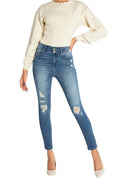 Women's blue skinny pants jeans, stylish and comfortable for everyday wear