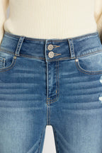 Women's blue skinny pants jeans made of soft denim for casual wear