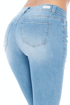 Women's light blue skinny pants jeans for casual outings