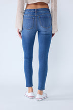 Women's blue skinny pants jeans, perfect for casual outings