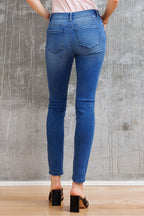 Women's blue skinny pants jeans with a stylish fit and comfortable fabric