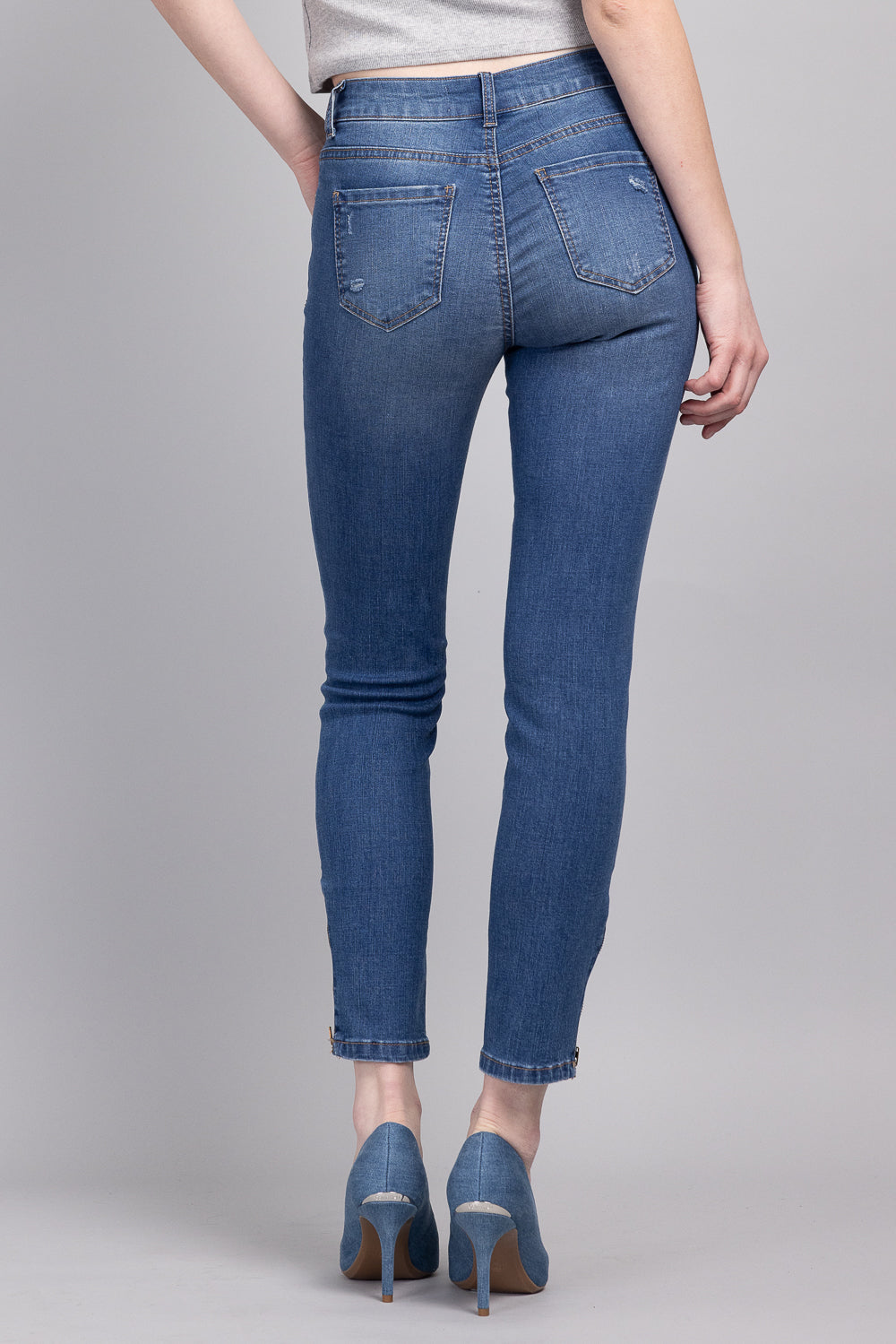 Women's blue skinny pants jeans for casual wear from Shop ENJEAN