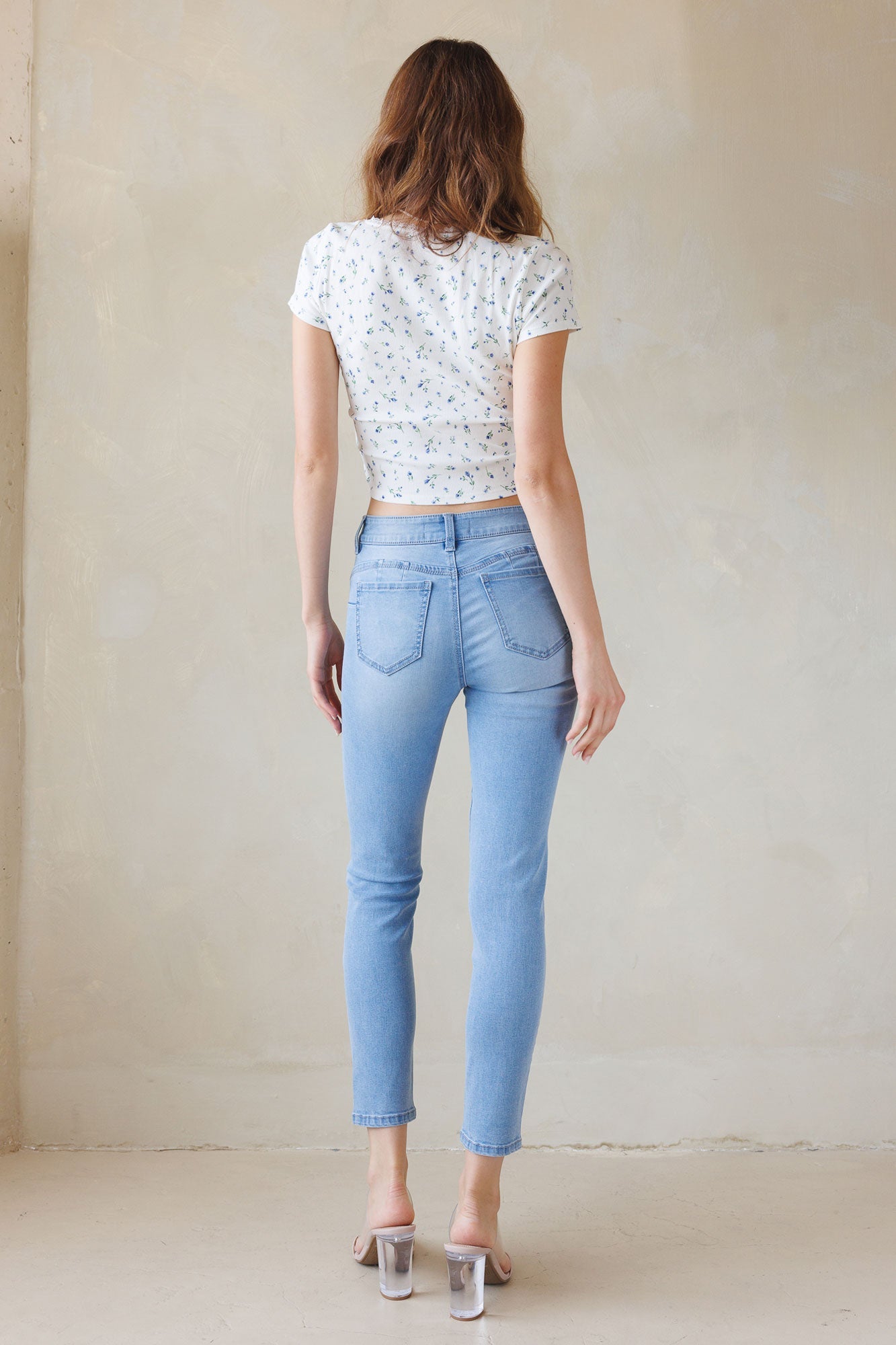 Women's light blue skinny pants jeans for casual wear