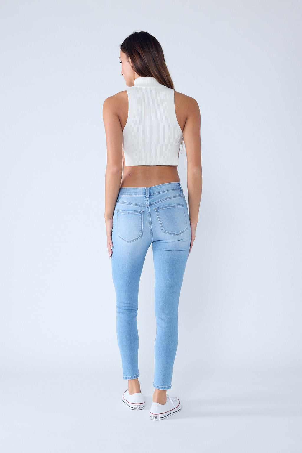 Women's light blue skinny pants jeans for casual wear