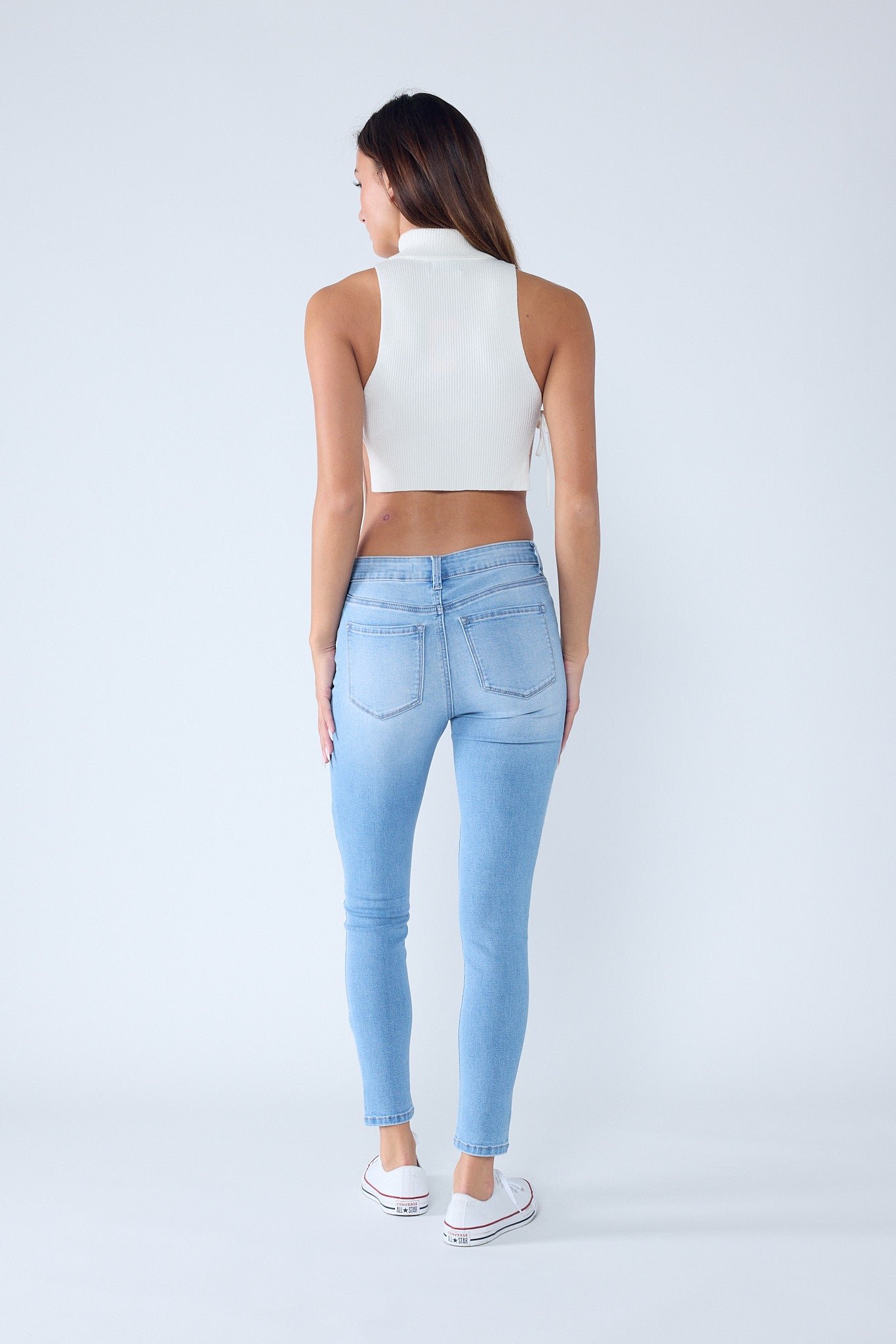 Women's light blue skinny pants jeans for casual wear