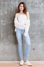 Women's light blue skinny pants jeans, comfortable for casual outings