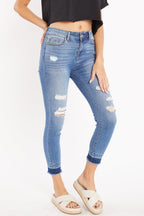 Women's blue distressed skinny pants jeans for casual wear