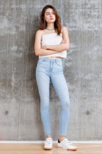 Women's light blue skinny pants jeans for casual everyday wear
