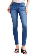 Women's blue skinny pants jeans, cotton blend, casual wear