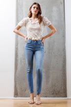 Women's light blue skinny pants jeans for casual wear