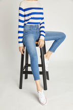 Women's blue skinny pants jeans for casual everyday wear