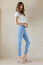 Women's light blue skinny pants jeans for a stylish casual look