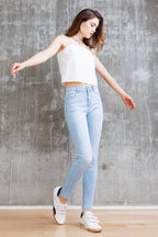 Women's light blue skinny pants jeans for casual wear
