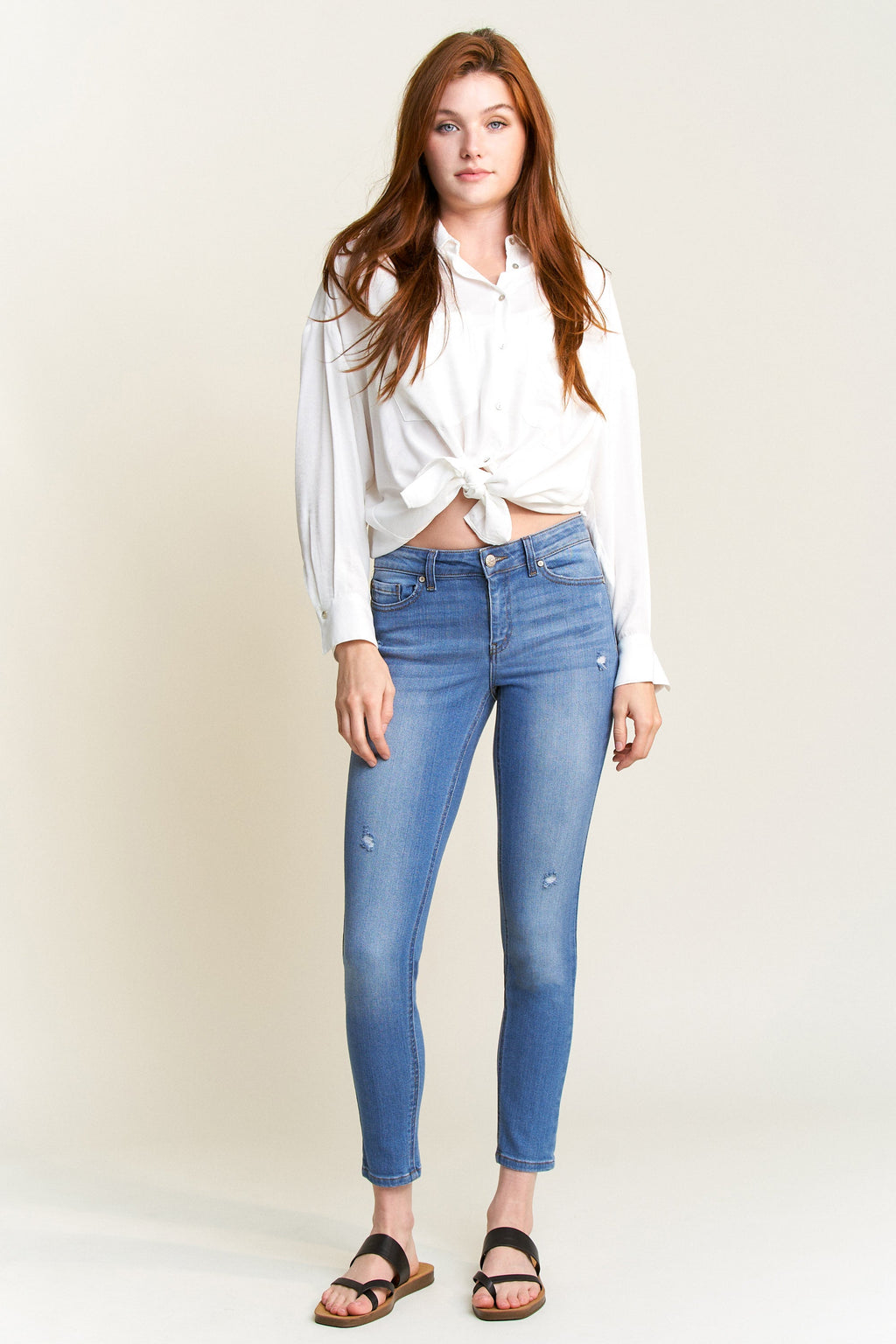 Women's blue skinny pants jeans for casual everyday wear
