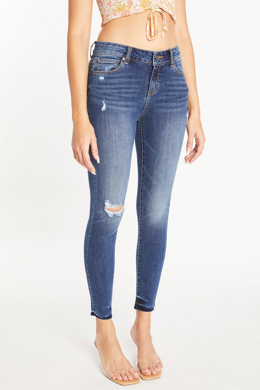 Women's dark blue skinny pants jeans for casual wear