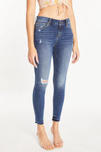 Women's dark blue skinny pants jeans for casual wear