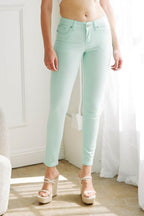 Women's mint green skinny pants jeans for casual outings