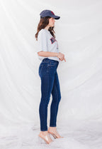 Women's dark blue skinny pants jeans for a stylish, casual look