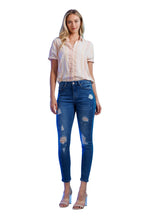 Women's skinny pants jeans, dark wash denim, stylish everyday wear