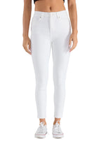 Women's white skinny pants jeans, cotton blend for everyday wear
