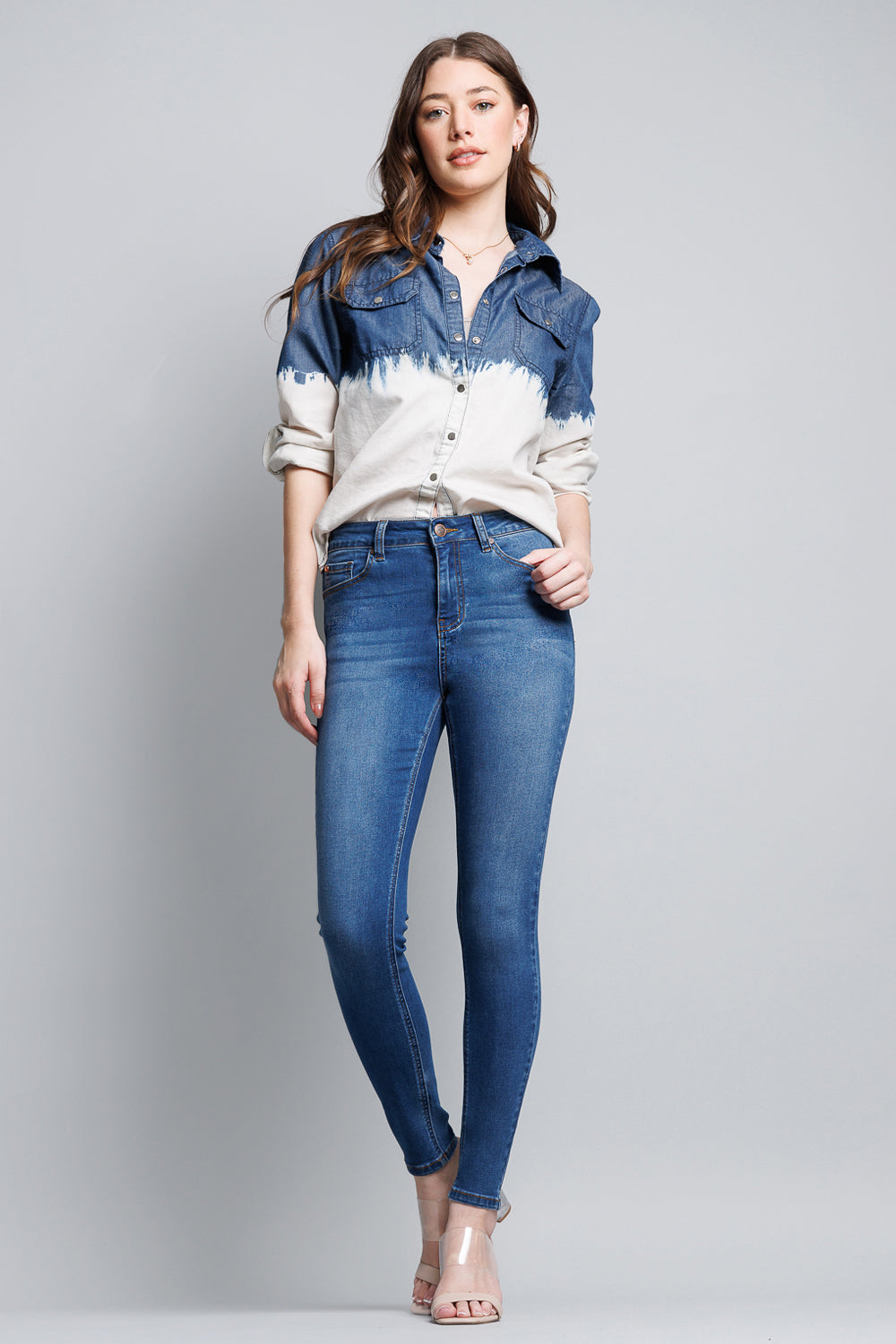Women's blue skinny pants jeans for casual outings and everyday wear