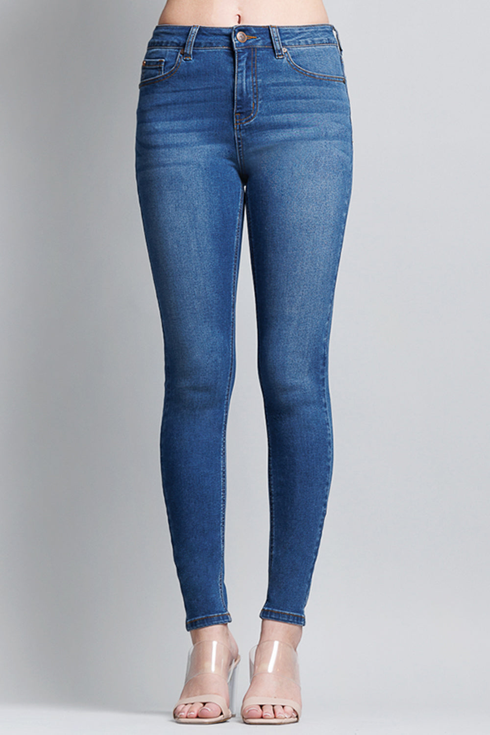 Women's blue skinny pants jeans, perfect for casual outings