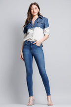 Women's skinny pants jeans in blue denim for casual wear