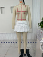 White mini skirt by VacationGrabs, perfect for casual summer outings