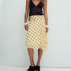 Women's polka dot skirt in yellow, lightweight fabric for summer outings