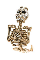 Unique Skull Jewelry for Women in Gold with Rhinestone Detailing and Artistic Skeleton Design