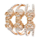 LA Jewelry Plaza women's bracelet featuring rhinestone skull jewelry for women in a stylish gold design