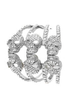 LA Jewelry Plaza Silver Skull Jewelry for Women Bracelet with Sparkling Rhinestones