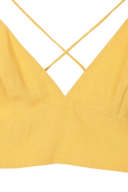 Women's Shirts Sl Yellow Crop Tank Top