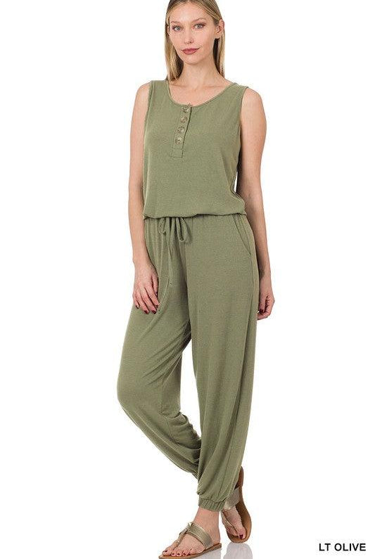 Women's Jumpsuits & Rompers Sleeveless Jogger Jumpsuit