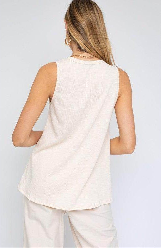 Gilli Women's Sleeveless Ruching Top in Light Beige with a Soft Fabric and Relaxed Fit