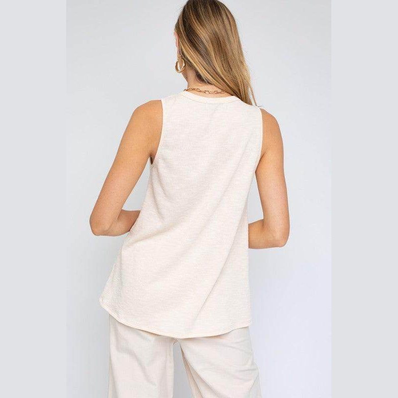 Gilli Women's Sleeveless Ruching Top in Light Beige with a Soft Fabric and Relaxed Fit