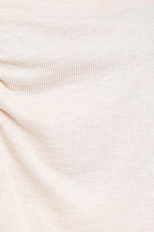 Gilli Women's Sleeveless Ruching Top in Cream Fabric with Soft Ribbed Texture