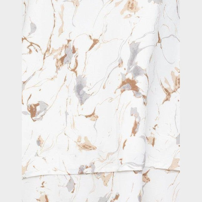 Sleeveless V-Neck Layered Bottom Abstract Top - VacationGrabs