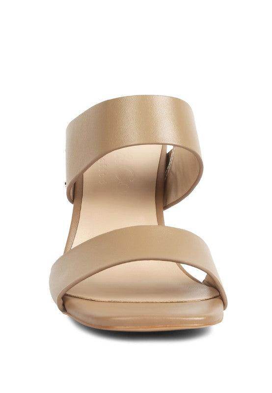 Rag Company slim heel summer sandals in nude with a sleek design for stylish summer outings