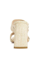 Rag Company slim heel summer sandals in beige with a stylish woven design and block heel