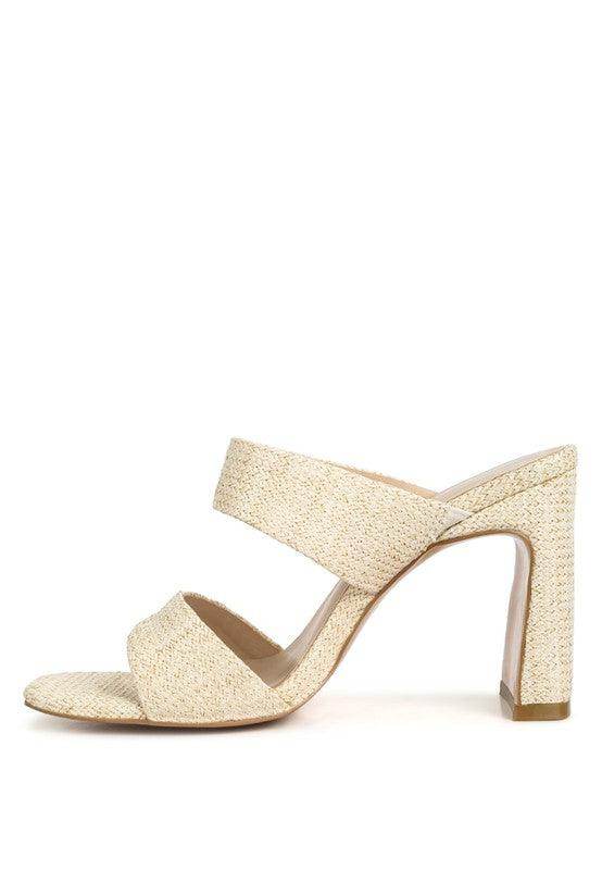Rag Company women's slim heel summer sandals in beige with stylish cross straps and a chic design