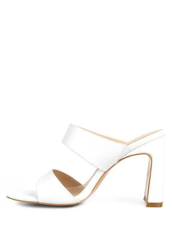 Rag Company white slim heel summer sandals featuring stylish open-toe design