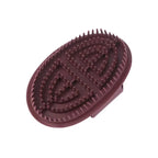 Slimming massage brush for body in deep burgundy with silicone bristles