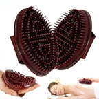 Slimming massage brush for body, ergonomic design, dark red color