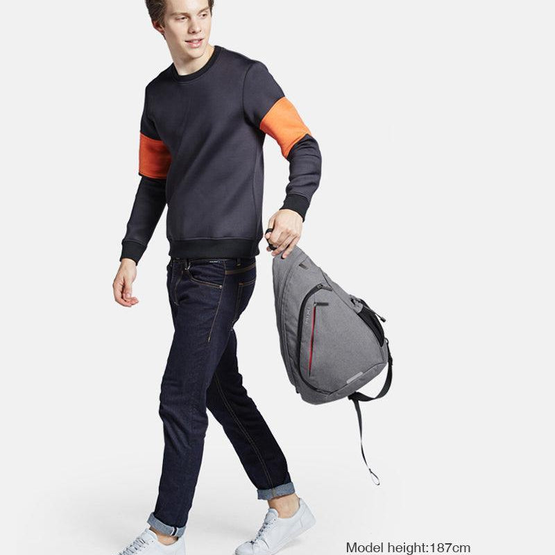 Luggage & Bags - Backpacks Sling-Style Messenger Bag Mens Usb Crossbody Backpack - Black...