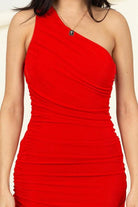 Women's Dresses Slinky One Shoulder Ruched Asymmetric Hem Dress