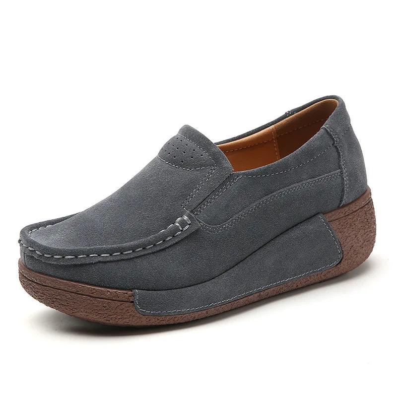 Women's Shoes - Flats Slip-on Casual Round Toe Moccasin Platform Shoes